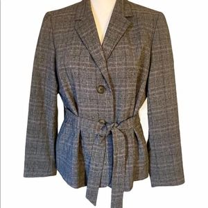 Evan Picone Black Label Gray Lined Blazer Size 12
